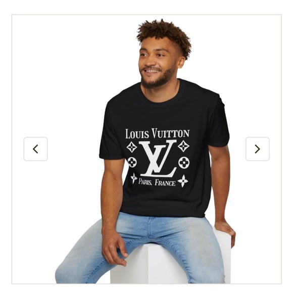 Louis Vuitton "Paris, France" #001 Designer Fitted T-Shirt. White & Black - Picture 6 of 7